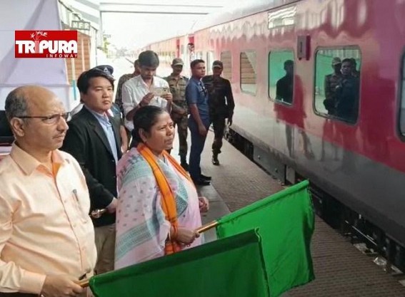 Faction Politics, Rift widens inside Tripura BJP : Ignoring  CM Manik Saha in Inauguration, MP & Junior Union Minister of State Pratima Bhowmik Flagged Off Agartala-Kolkata Weekly Train, No senior Railway Officials seen 